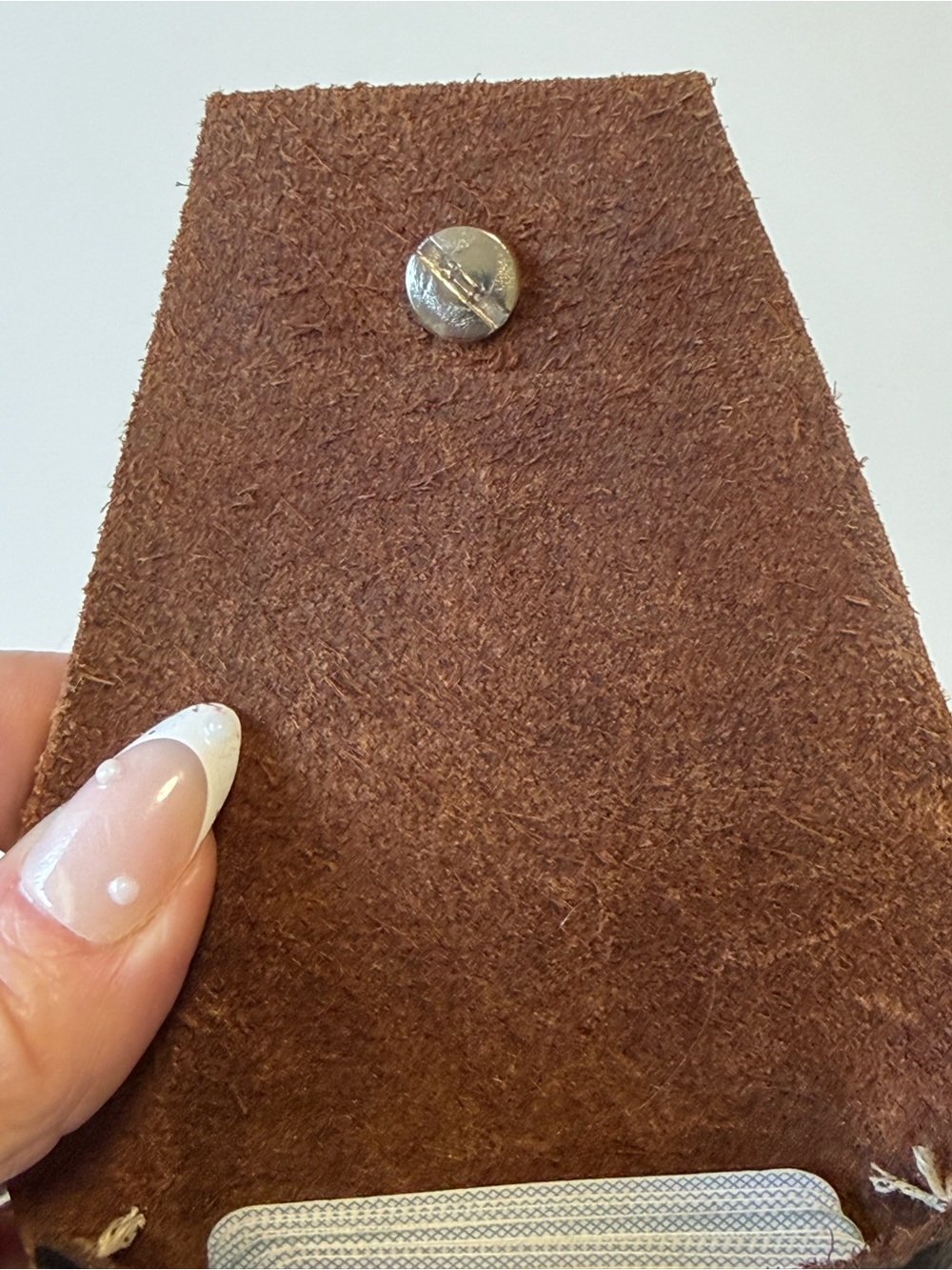 Cold Mountain Craft handmade, leather pouch rustic, whipstitched  w/ heart. - Picture 8 of 8